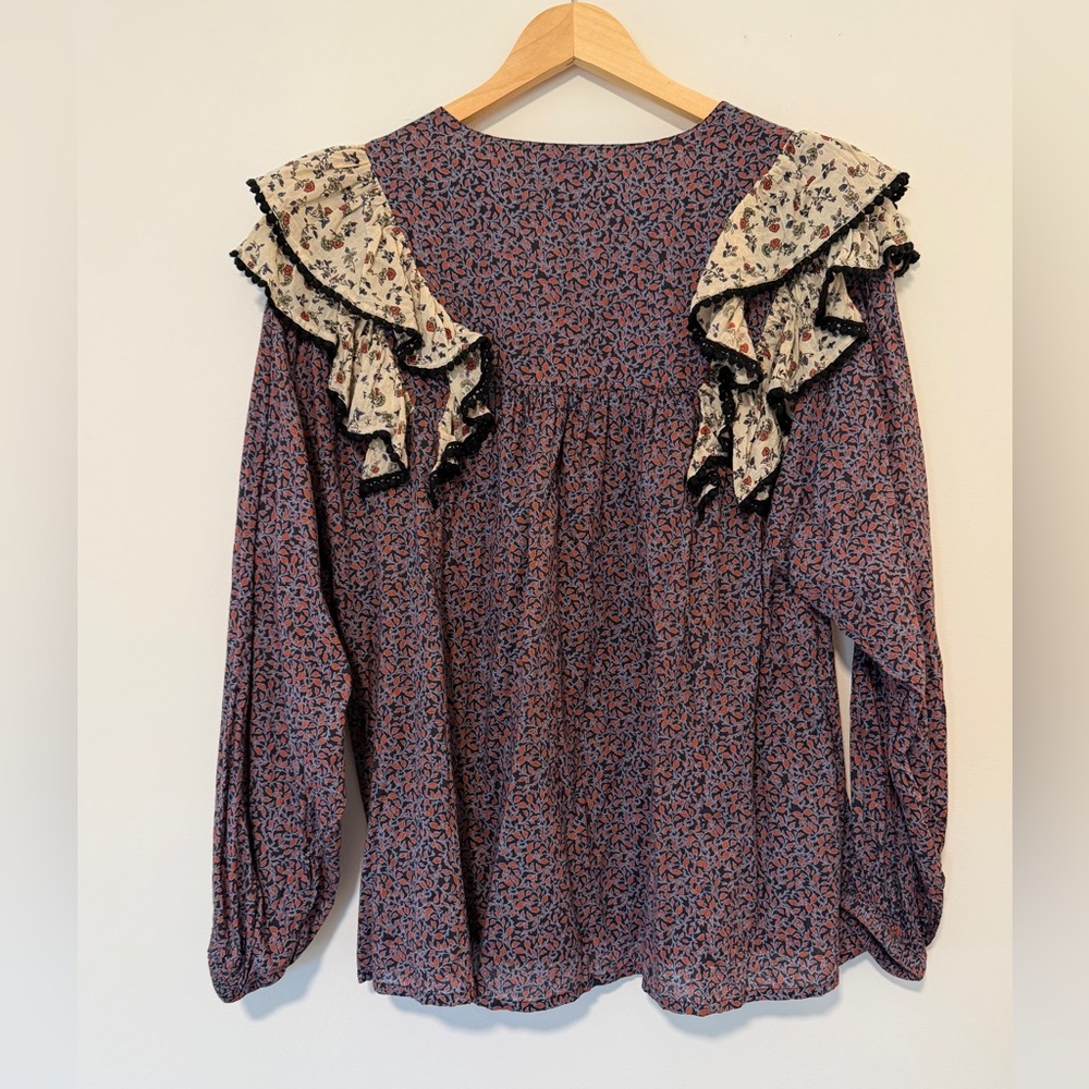 Roller Rabbit Ruffled Floral Long Sleeve Top - Picture 6 of 8